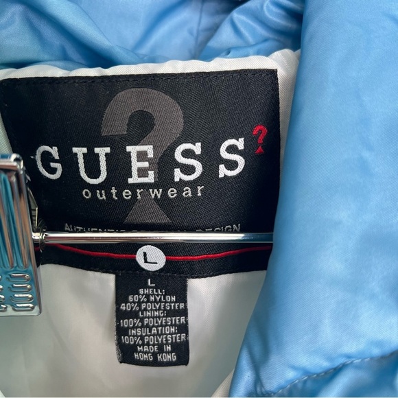 Vintage Guess Puffer Vest Jacket large blue - Picture 7 of 10
